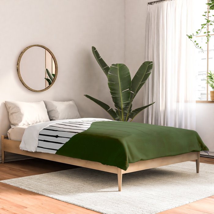 lines and wave (green) Comforter Gallery Image 2