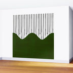 lines and wave (green) Wall Mural Gallery Image 2