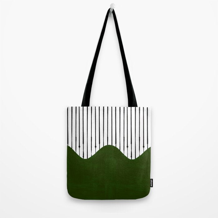 lines and wave (green) Tote Bag Gallery Image 2