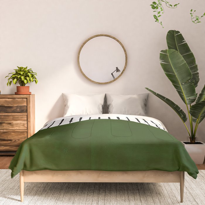 lines and wave (green) Comforter Gallery Image 3