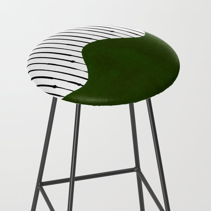 lines and wave (green) Stool Gallery Image 2