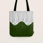 lines and wave (green) Tote Bag Gallery Image 1