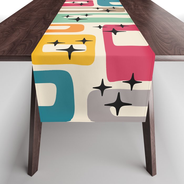 Retro Mid Century Modern Abstract Table Runner Gallery Image 1