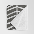 Herringbone - Black & White Throw Blanket Gallery Image 3