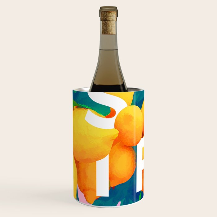 As If. | Typography Attitude Confidence Quote | Lemon Garden Botanical Vintage Quirky Lettering Wine Chiller Gallery Image 1