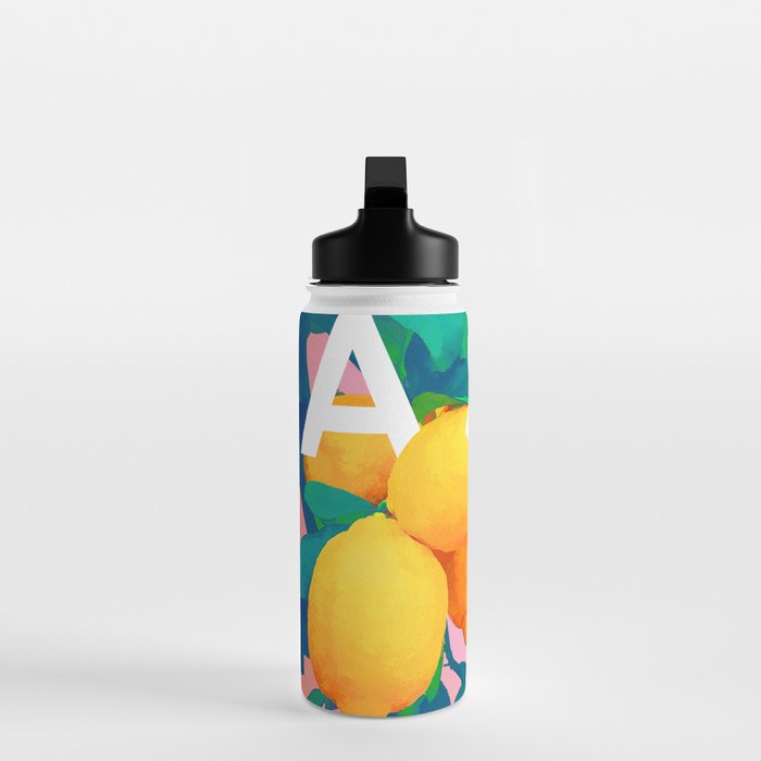 As If. | Typography Attitude Confidence Quote | Lemon Garden Botanical Vintage Quirky Lettering Water Bottle Gallery Image 3