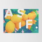 As If. | Typography Attitude Confidence Quote | Lemon Garden Botanical Vintage Quirky Lettering Rug Gallery Image 2