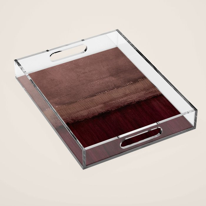 Burgundy abstract Acrylic Tray Gallery Image 1