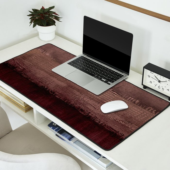 Burgundy abstract Desk Mat Gallery Image 2