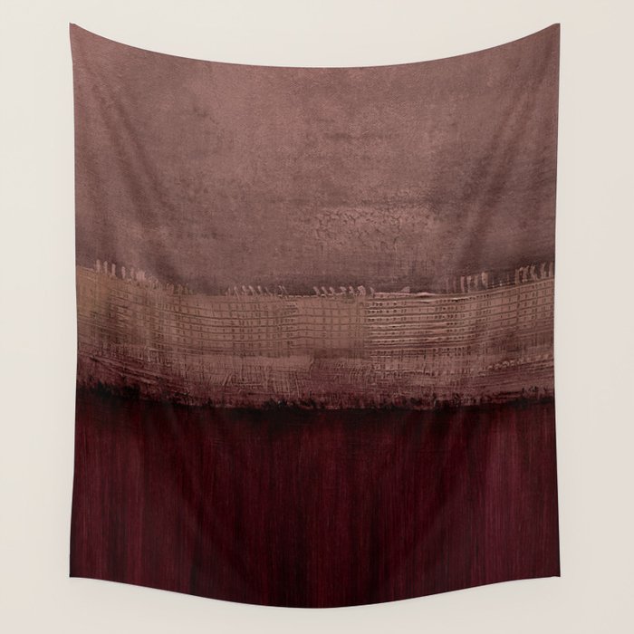 Burgundy abstract Wall Tapestry Gallery Image 1