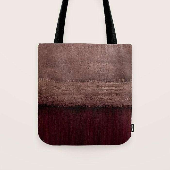 Burgundy abstract Tote Bag Gallery Image 1