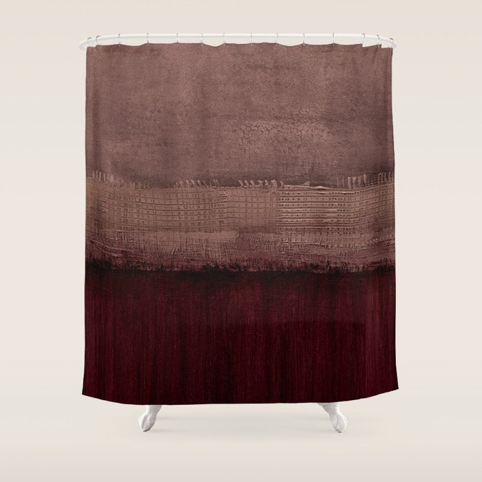 Burgundy abstract Shower Curtain Gallery Image 1