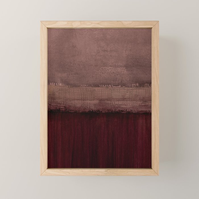 Burgundy abstract Mini Art Print Gallery Image 1