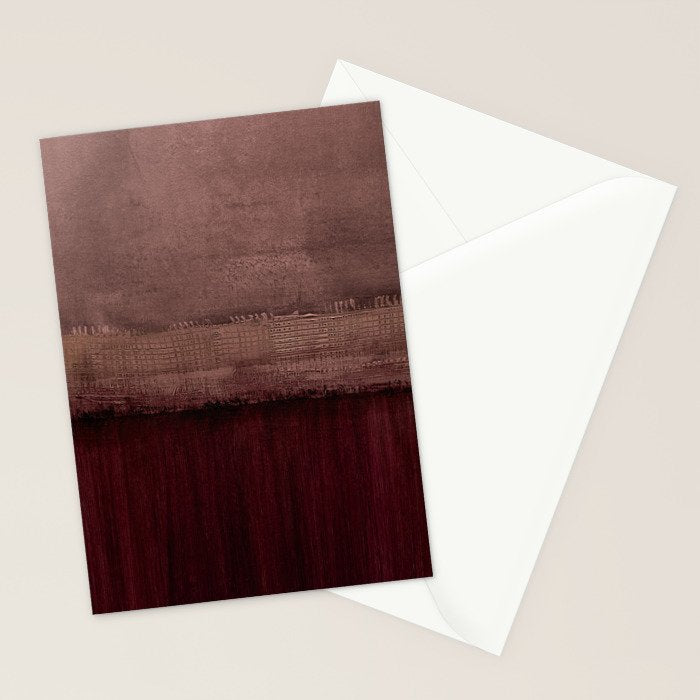 Burgundy abstract Stationery Card Gallery Image 2