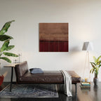 Burgundy abstract Wood Wall Art Gallery Image 2