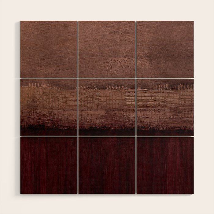 Burgundy abstract Wood Wall Art Gallery Image 1