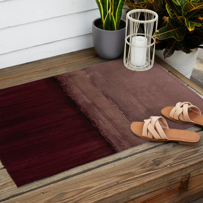Burgundy abstract Outdoor Rug Gallery Image 2