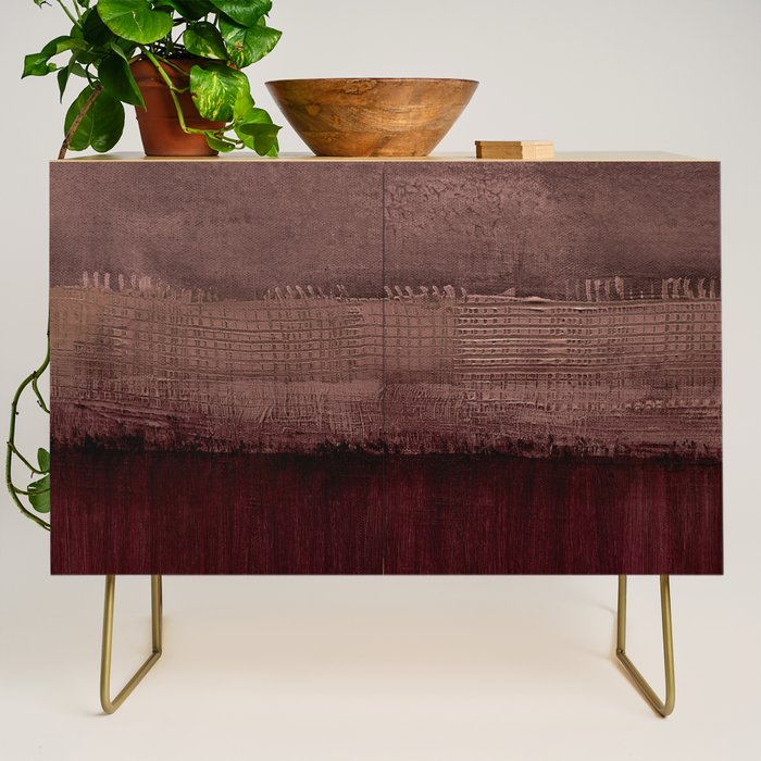 Burgundy abstract Credenza Gallery Image 1