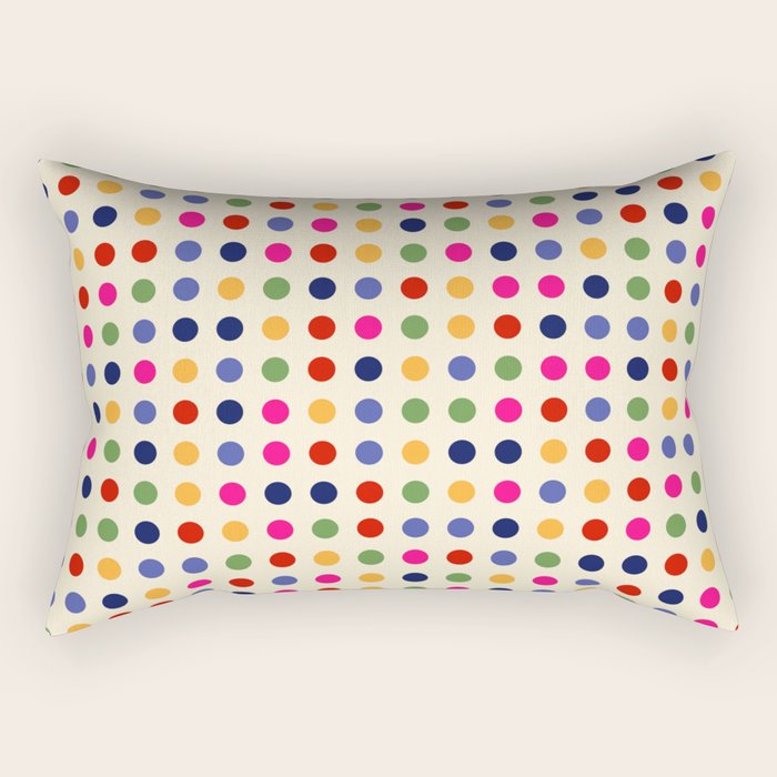 Colorful Polka Dots pattern bright Rectangular Pillow Gallery Image 1