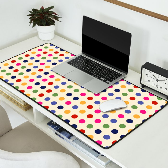 Colorful Polka Dots pattern bright Desk Mat Gallery Image 2