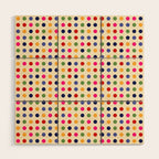 Colorful Polka Dots pattern bright Wood Wall Art Gallery Image 1