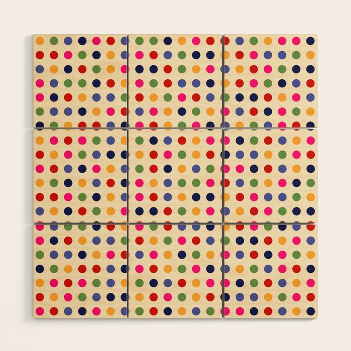 Colorful Polka Dots pattern bright Wood Wall Art Gallery Image 1