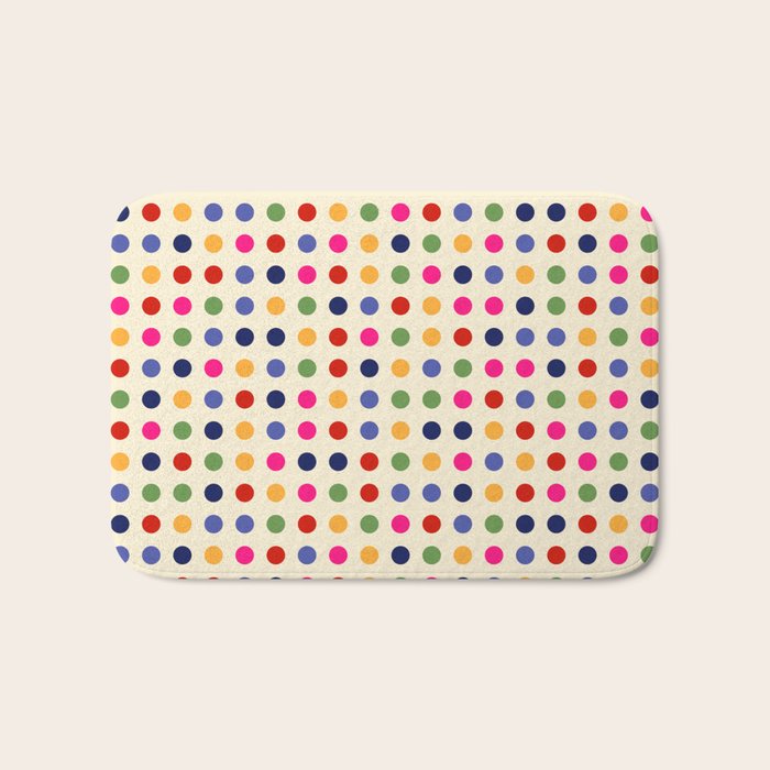 Colorful Polka Dots pattern bright Bath Mat Gallery Image 1