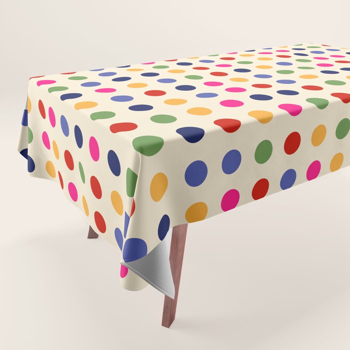 Colorful Polka Dots pattern bright Tablecloth Gallery Image 1