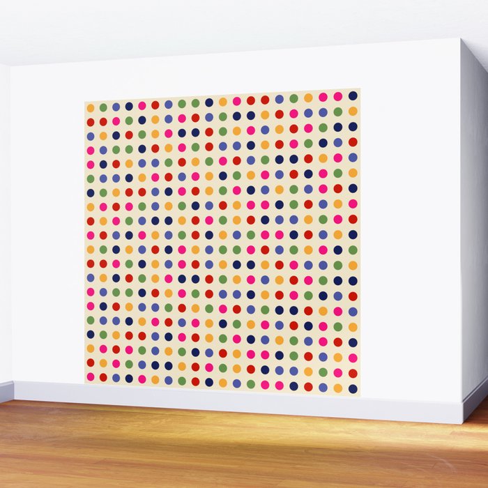 Colorful Polka Dots pattern bright Wall Mural Gallery Image 2