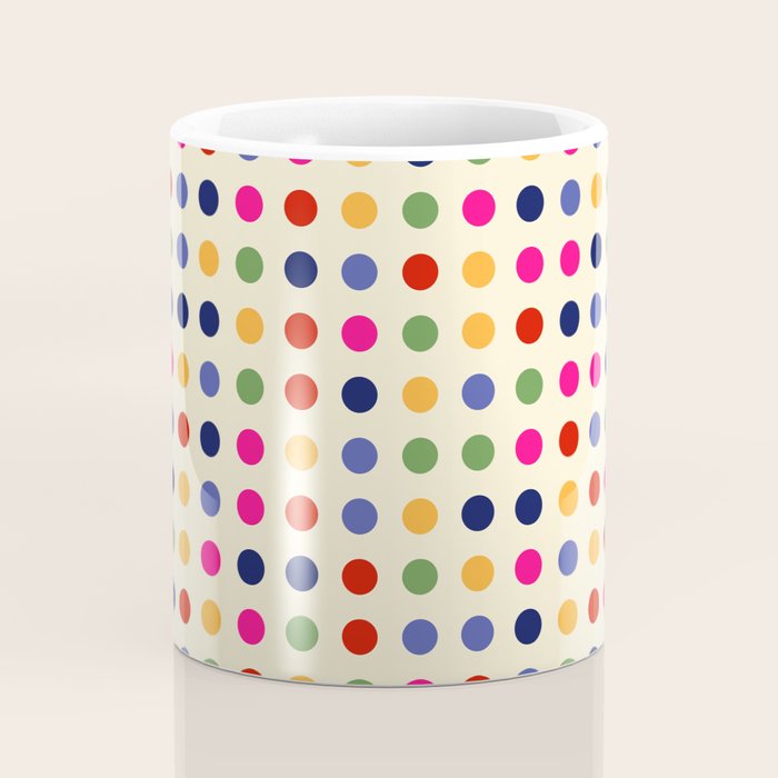 Colorful Polka Dots pattern bright Coffee Mug Gallery Image 4