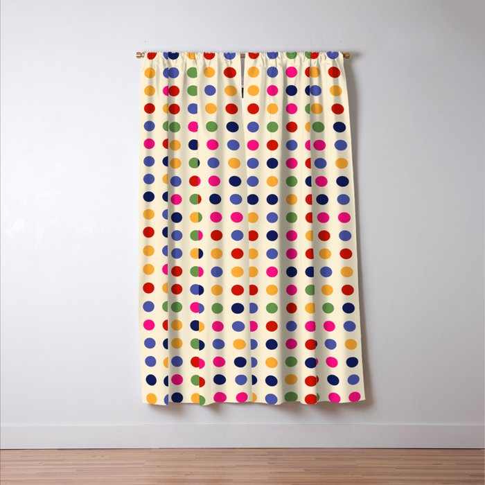 Colorful Polka Dots pattern bright Window Curtain Gallery Image 3