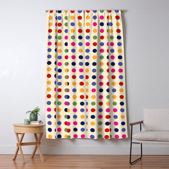 Colorful Polka Dots pattern bright Window Curtain Gallery Image 1