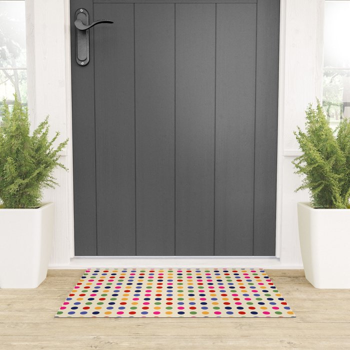 Colorful Polka Dots pattern bright Welcome Mat Gallery Image 3