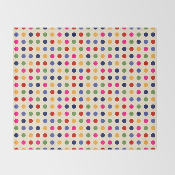 Colorful Polka Dots pattern bright Throw Blanket Gallery Image 2