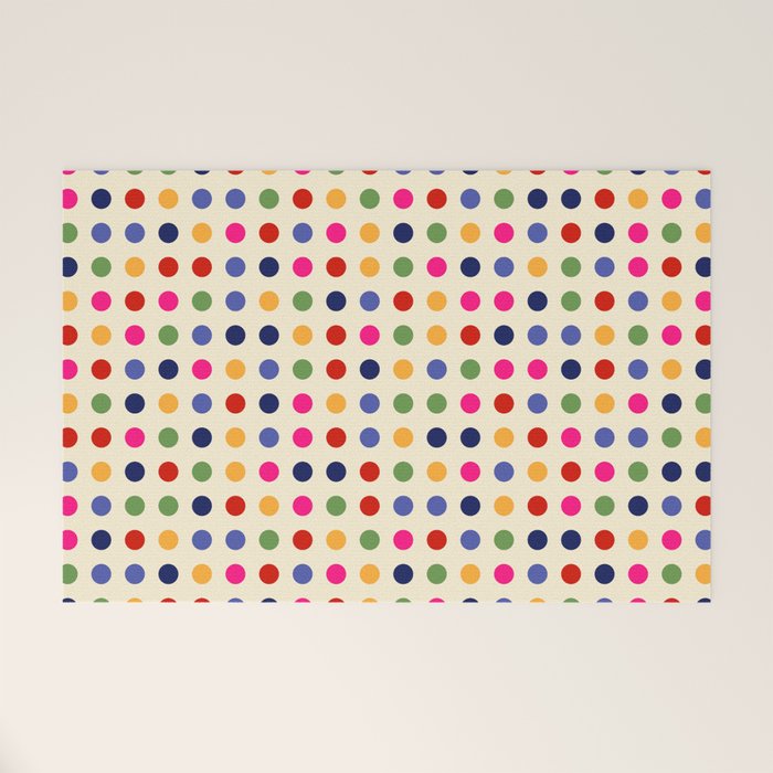 Colorful Polka Dots pattern bright Welcome Mat Gallery Image 1