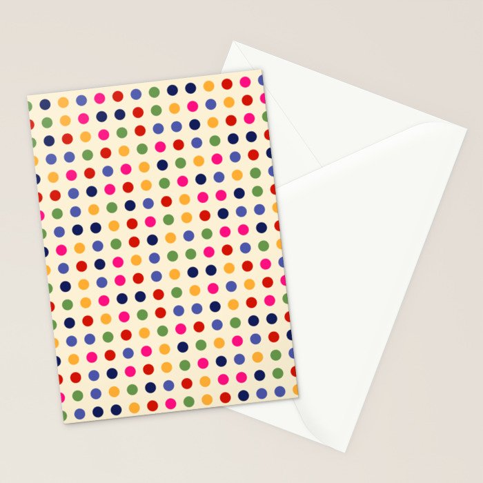 Colorful Polka Dots pattern bright Stationery Card Gallery Image 2