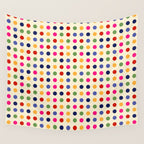 Colorful Polka Dots pattern bright Wall Tapestry Gallery Image 4