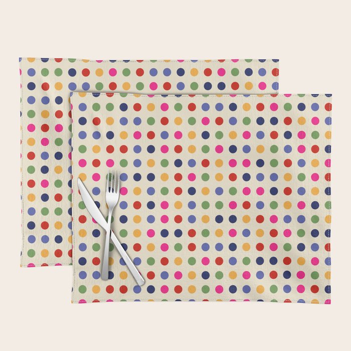 Colorful Polka Dots pattern bright Placemat Gallery Image 1