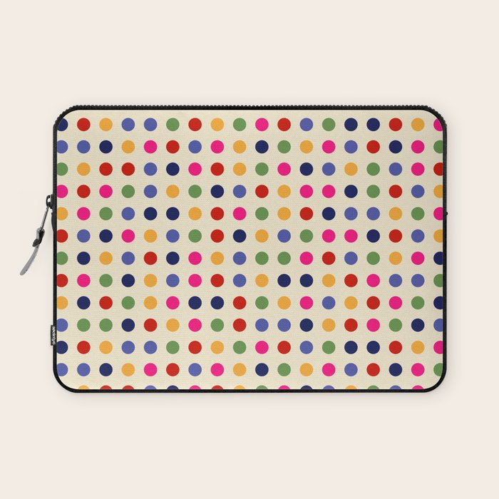 Colorful Polka Dots pattern bright Laptop Sleeve Gallery Image 1