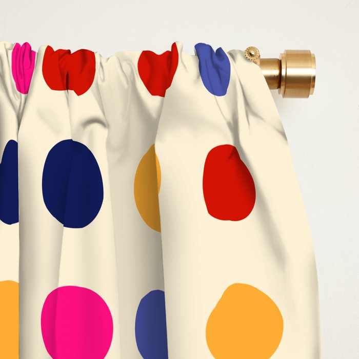 Colorful Polka Dots pattern bright Window Curtain Gallery Image 2