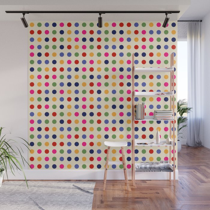 Colorful Polka Dots pattern bright Wall Mural Gallery Image 1