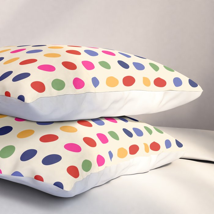 Colorful Polka Dots pattern bright Pillow Sham Gallery Image 3