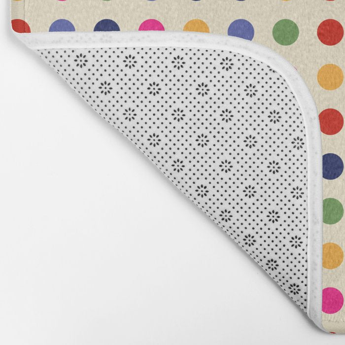 Colorful Polka Dots pattern bright Bath Mat Gallery Image 2