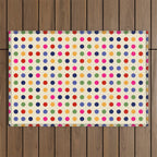 Colorful Polka Dots pattern bright Outdoor Rug Gallery Image 1