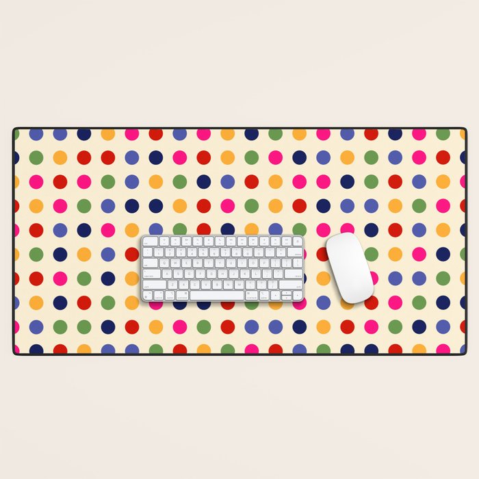 Colorful Polka Dots pattern bright Desk Mat Gallery Image 1