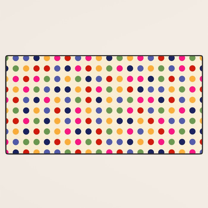 Colorful Polka Dots pattern bright Desk Mat Gallery Image 3