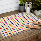 Colorful Polka Dots pattern bright Outdoor Rug Gallery Image 2