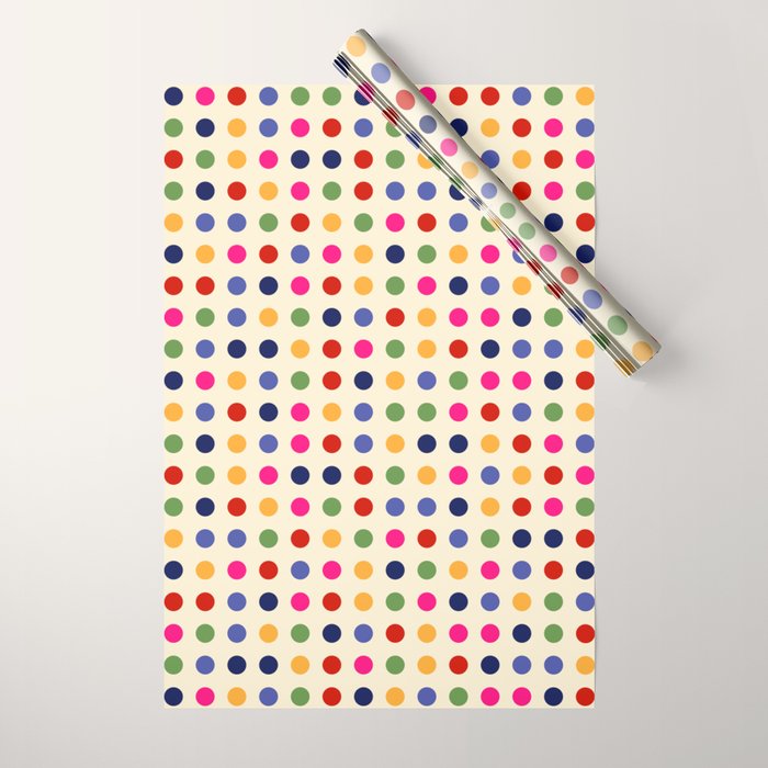 Colorful Polka Dots pattern bright Wrapping Paper Gallery Image 1