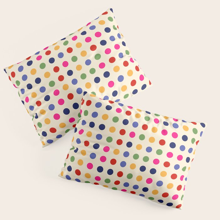 Colorful Polka Dots pattern bright Pillow Sham Gallery Image 3