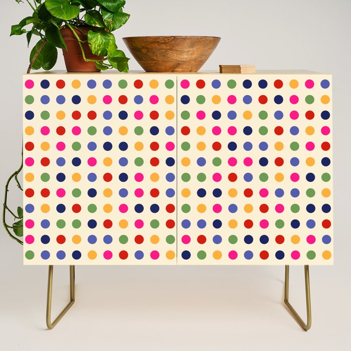 Colorful Polka Dots pattern bright Credenza Gallery Image 1